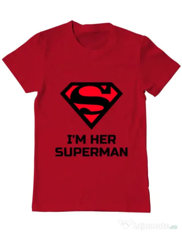 Tricou ADLER barbat I'm her Superman Rosu