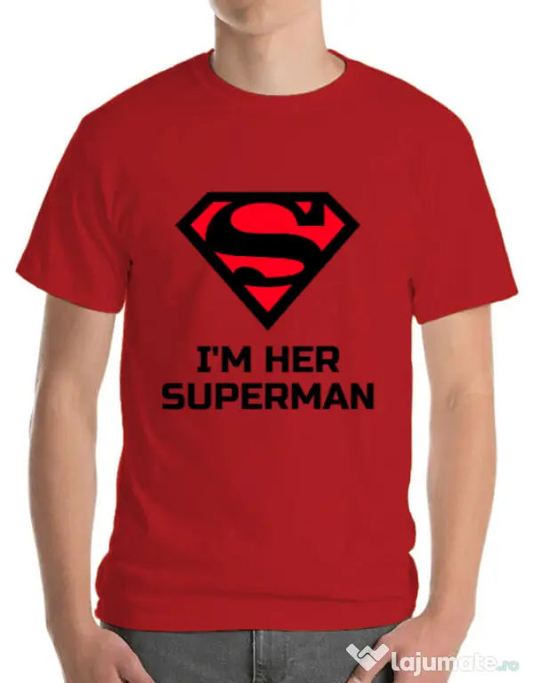 Tricou ADLER barbat I'm her Superman Rosu