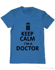 Tricou ADLER barbat I'm a doctor Albastru azuriu