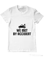 Tricou ADLER barbat We met by accident Alb