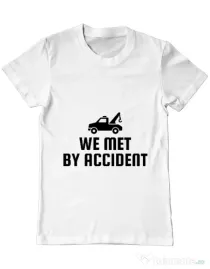 Tricou ADLER barbat We met by accident Alb