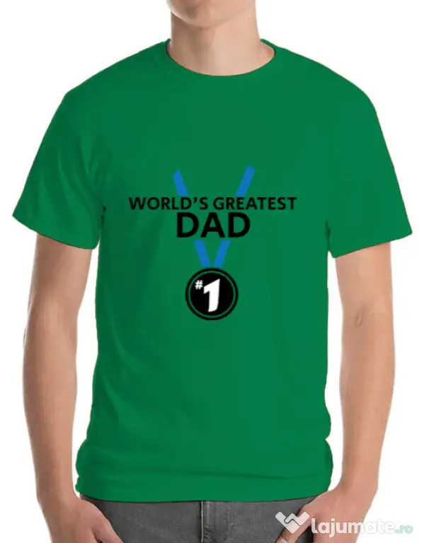 Tricou ADLER barbat World's greatest dad Verde mediu