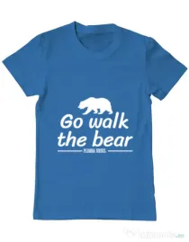 Tricou ADLER barbat Go walk the bear Albastru azuriu