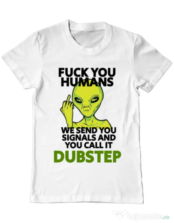 Tricou ADLER barbat Dubstep alien Alb