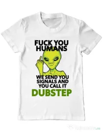 Tricou ADLER barbat Dubstep alien Alb