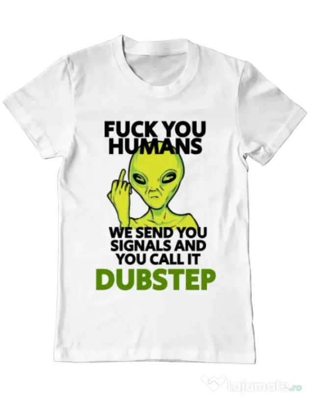 Tricou ADLER barbat Dubstep alien Alb