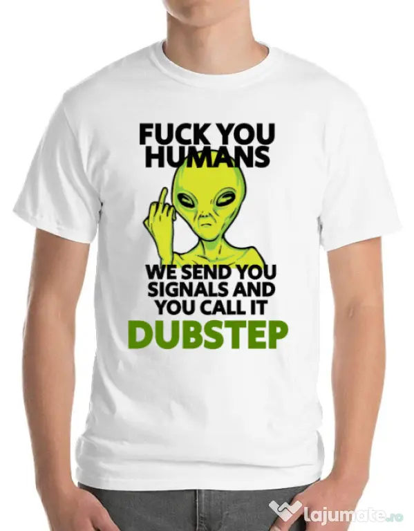 Tricou ADLER barbat Dubstep alien Alb
