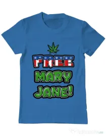 Tricou ADLER barbat Free Mary Jane Albastru azuriu