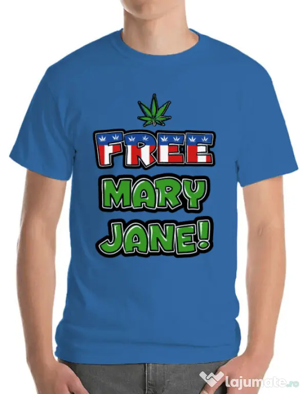 Tricou ADLER barbat Free Mary Jane Albastru azuriu
