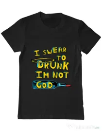 Tricou ADLER barbat I swear to drunk Negru
