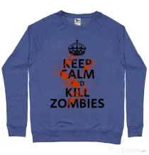 Bluza ADLER barbat Kill zombies Albastru melanj