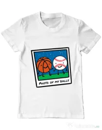 Tricou ADLER barbat Photo of my balls Alb