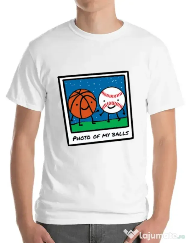 Tricou ADLER barbat Photo of my balls Alb