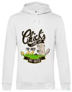 Hoodie barbat cu gluga See my nuts Alb