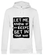 Hoodie barbat cu gluga My biceps Alb