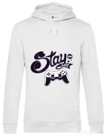 Hoodie barbat cu gluga Stay up late Alb