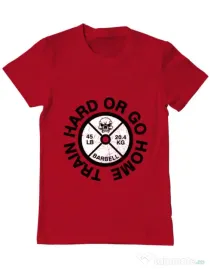 Tricou ADLER barbat Train hard or go home Rosu