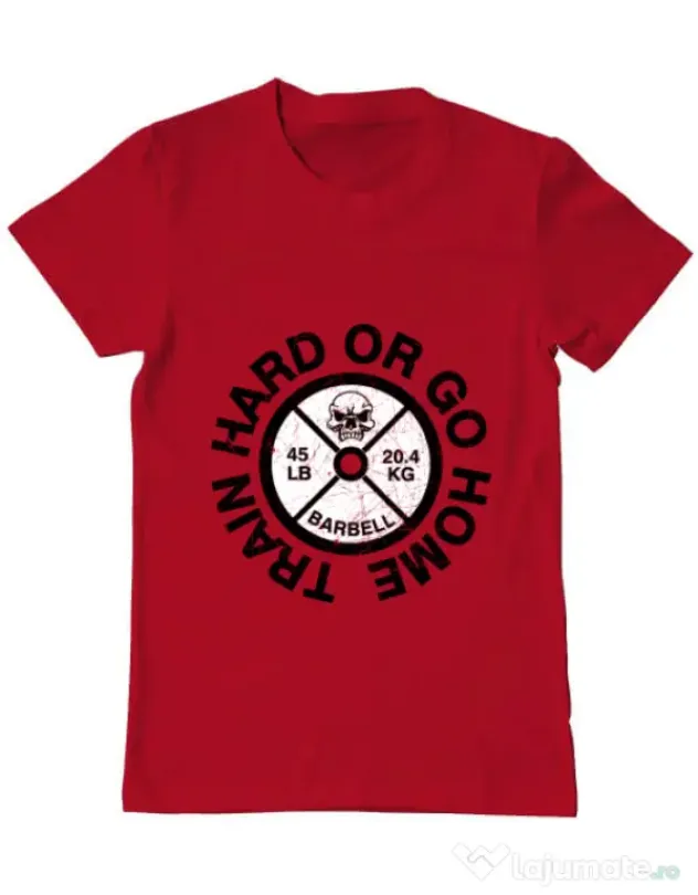 Tricou ADLER barbat Train hard or go home Rosu