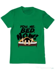 Tricou ADLER barbat You me bed now Verde mediu