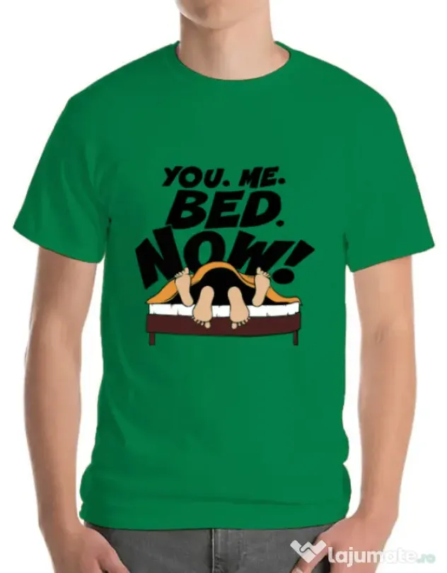Tricou ADLER barbat You me bed now Verde mediu
