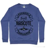 Bluza ADLER barbat Legendele sunt nascute in Ianuarie Albastru melanj