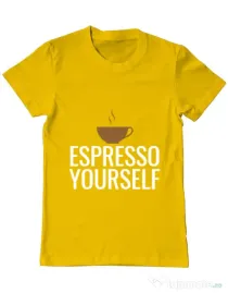 Tricou ADLER barbat Espresso yourself Galben