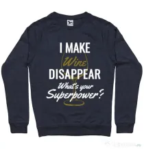 Bluza ADLER barbat I make wine disappear Denim inchis