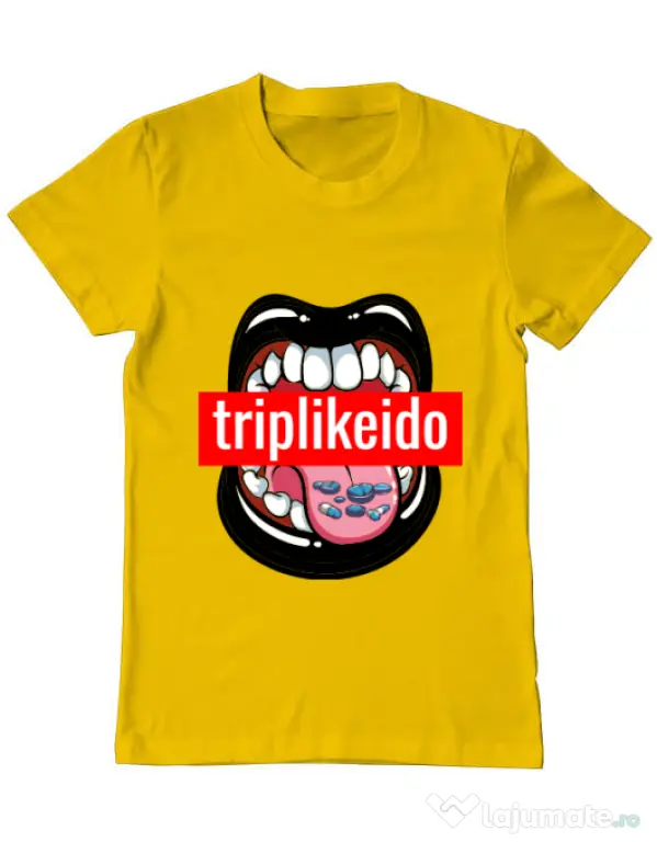 Tricou ADLER barbat Trip like I do Galben