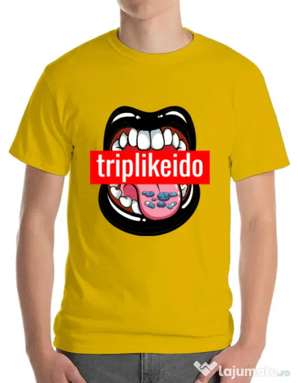 Tricou ADLER barbat Trip like I do Galben