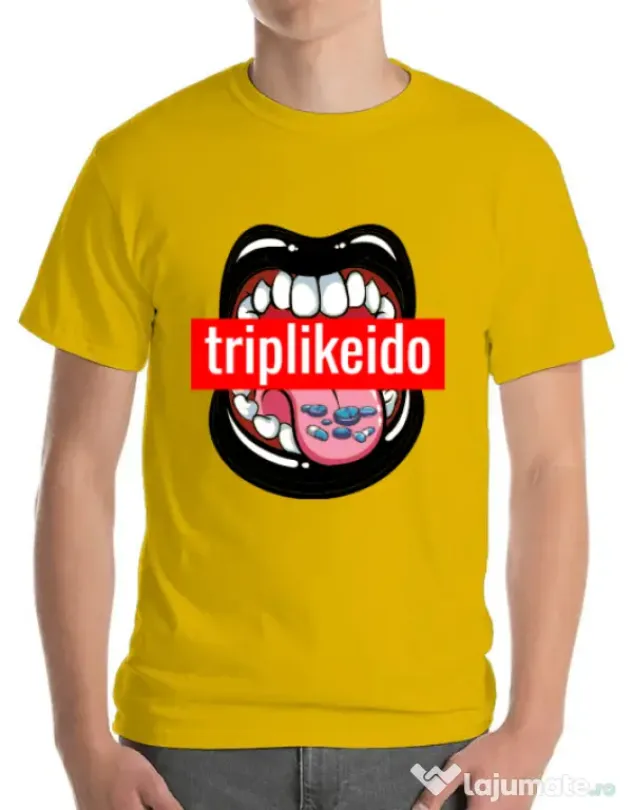 Tricou ADLER barbat Trip like I do Galben