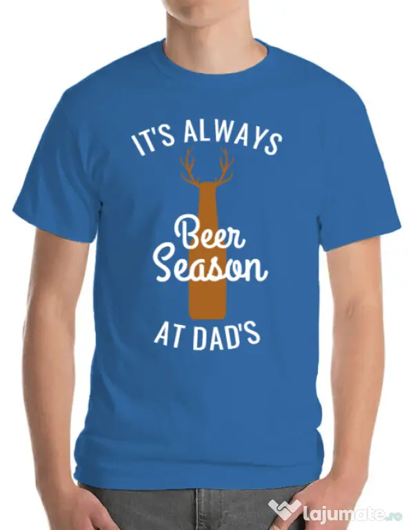 Tricou ADLER barbat Beer season Albastru azuriu