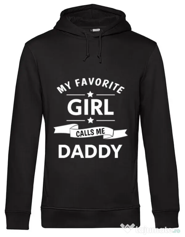 Hoodie barbat cu gluga My favorite girl Negru