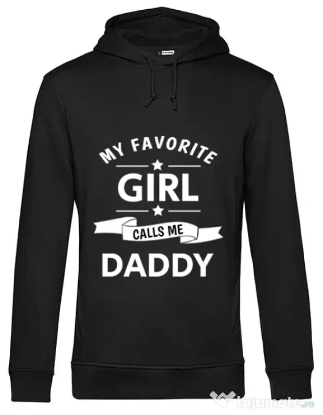 Hoodie barbat cu gluga My favorite girl Negru