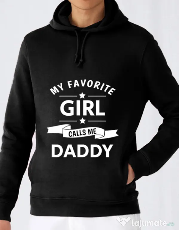 Hoodie barbat cu gluga My favorite girl Negru