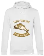 Hoodie barbat cu gluga Fish forever Alb