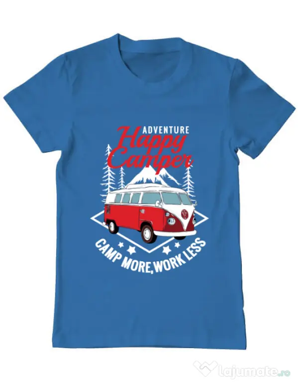 Tricou ADLER barbat Happy Albastru azuriu