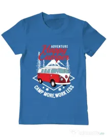Tricou ADLER barbat Happy Albastru azuriu