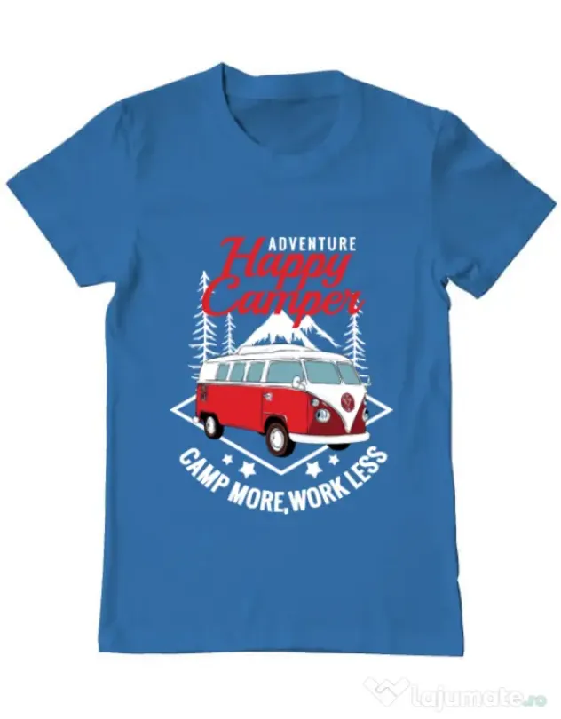 Tricou ADLER barbat Happy Albastru azuriu