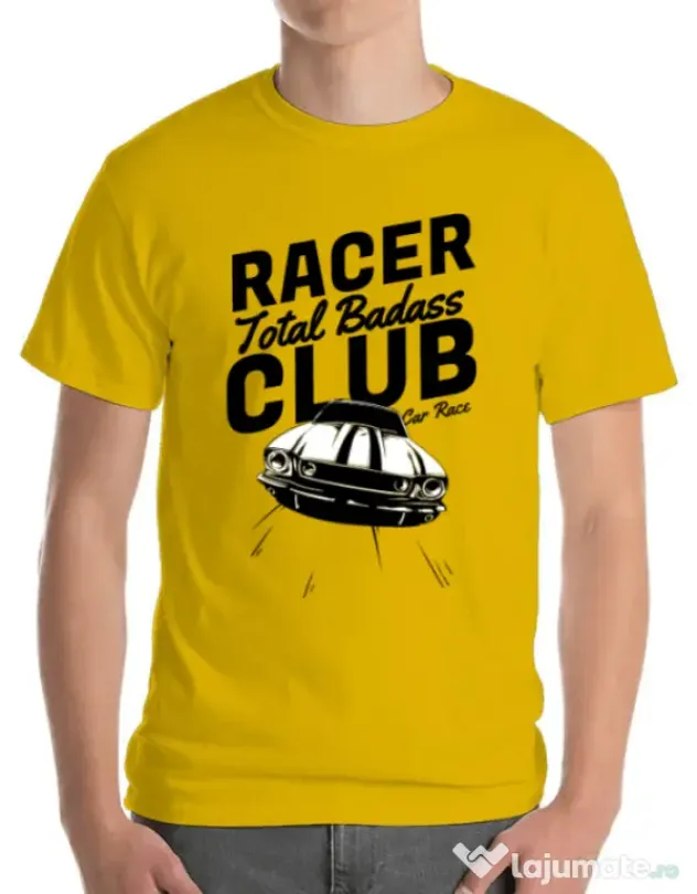 Tricou ADLER barbat Total badass Galben