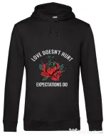 Hoodie barbat cu gluga Love doesn’t hurt Negru