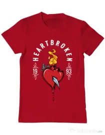 Tricou ADLER barbat Heartbroken Rosu