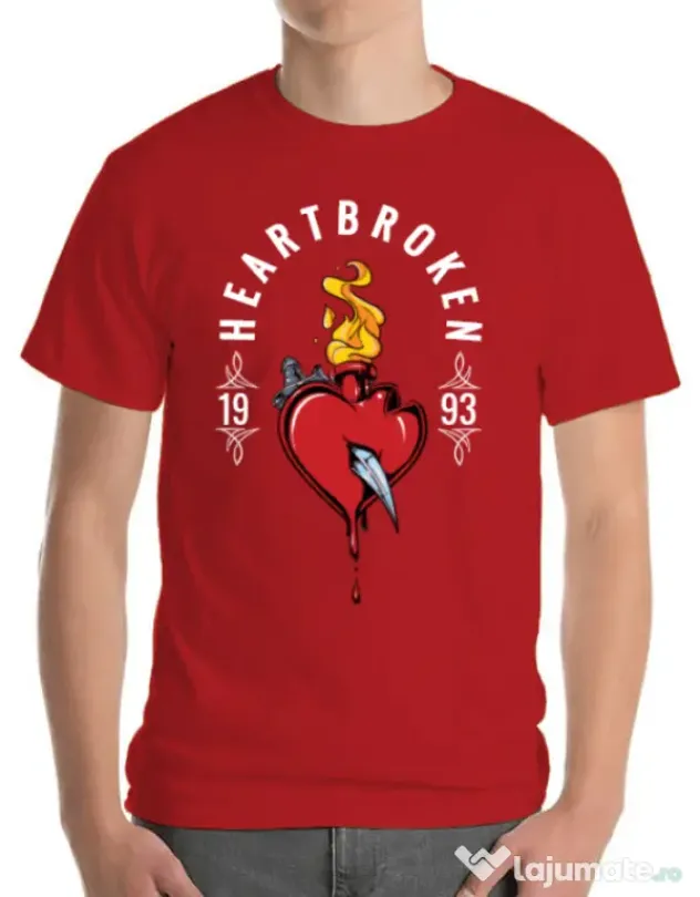 Tricou ADLER barbat Heartbroken Rosu