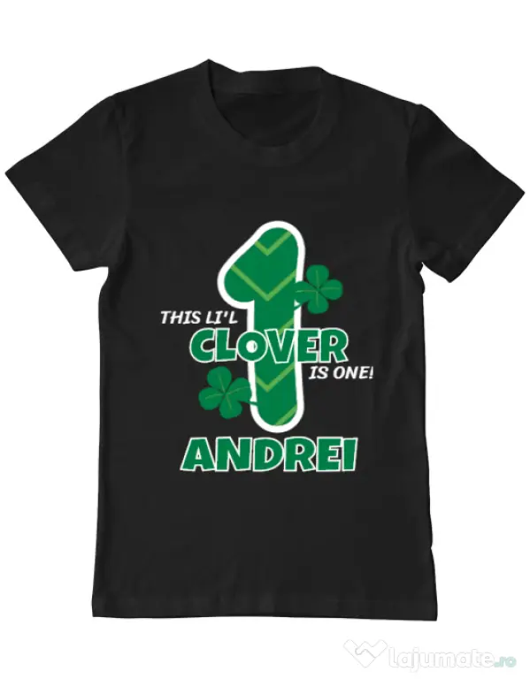 Tricou ADLER barbat Little clover Negru