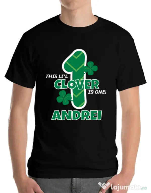 Tricou ADLER barbat Little clover Negru