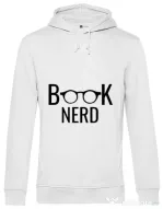 Hoodie barbat cu gluga Book nerd Alb