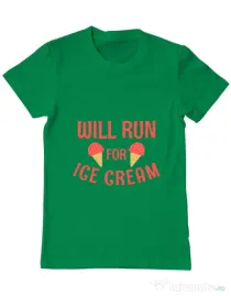 Tricou ADLER barbat Running for ice cream Verde mediu