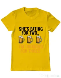 Tricou ADLER barbat Drinking for three Galben