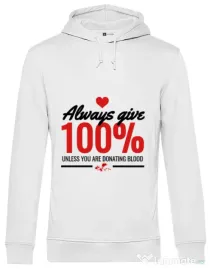 Hoodie barbat cu gluga Always give Alb
