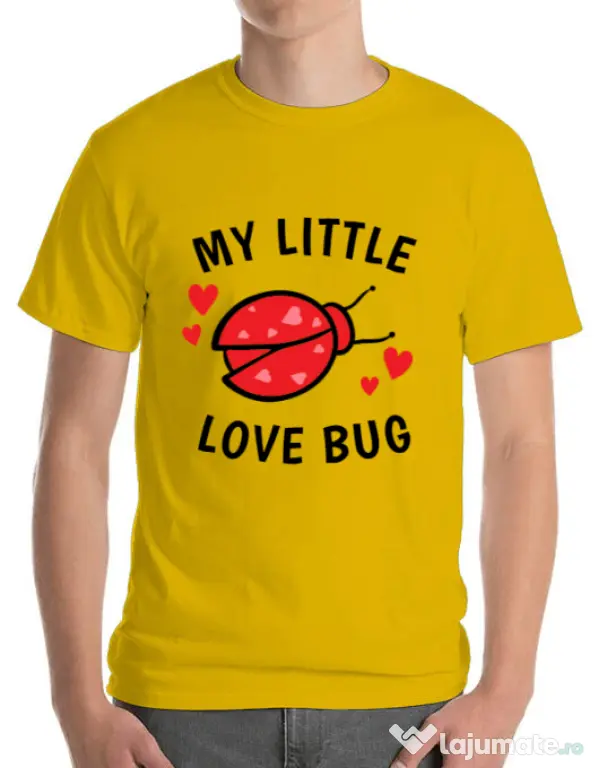 Tricou ADLER barbat My little love bug Galben
