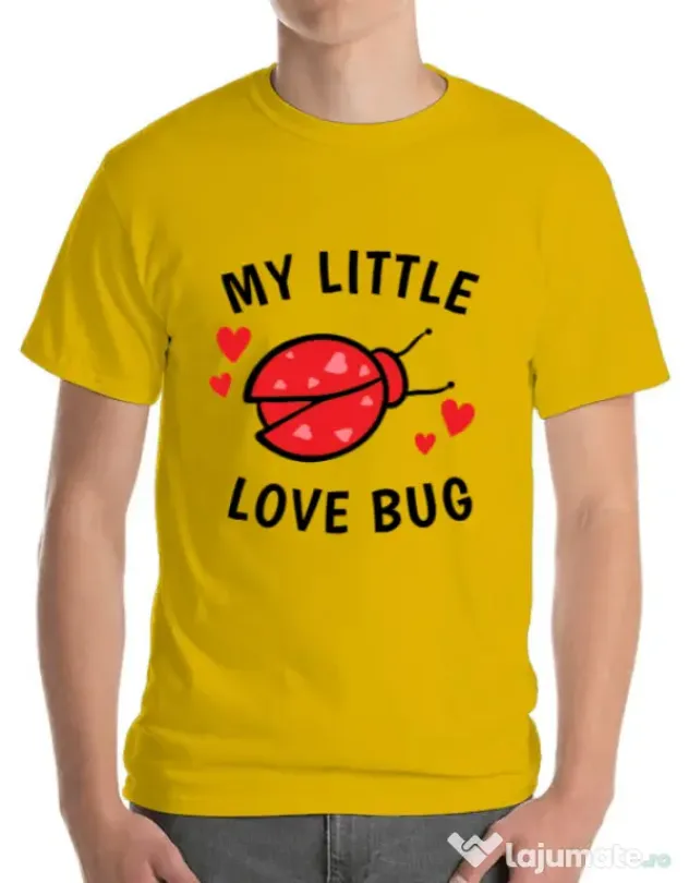 Tricou ADLER barbat My little love bug Galben